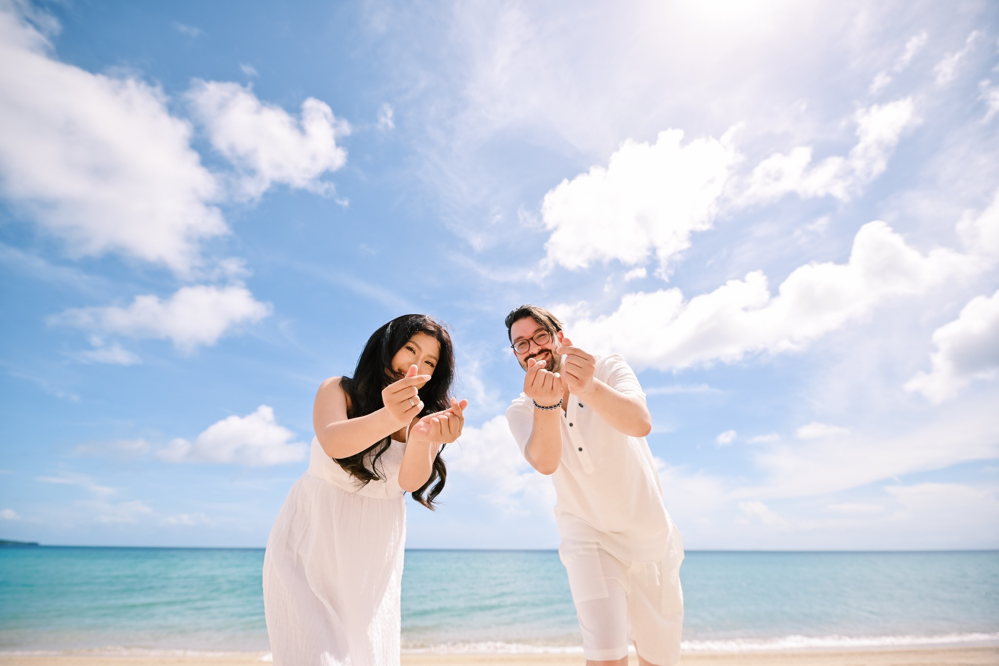 Wedding couple at beach